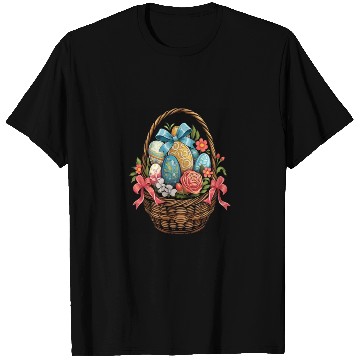 Discover Easter Day Easter Basket Colorful Eggs Flowers T Shirts