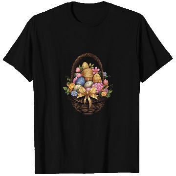 Discover Easter Day Easter Basket Colorful Eggs Flowers T Shirts