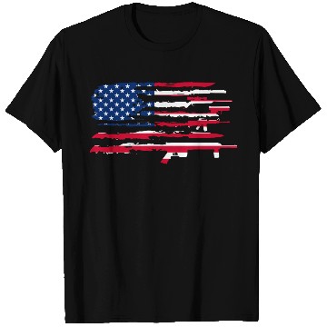 Discover American Flag Gun T Shirts