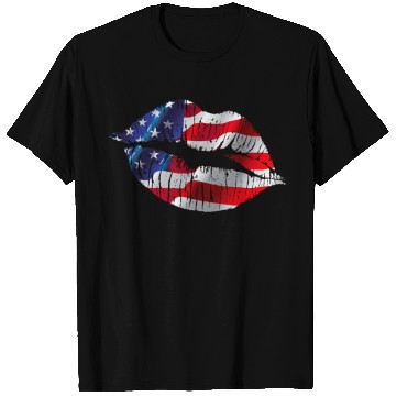 Discover Flag Lips, Patriotic Lips, USA Lips T Shirts
