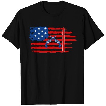 Discover USA flag with gun T Shirts