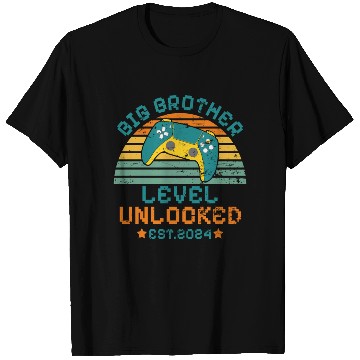 Discover Level Unlocked Vintage Retro Gamer Big Brother T Shirts