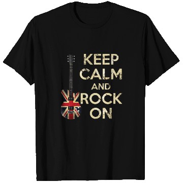Discover Keep Calm and Rock On Union Jack Guitar T Shirts
