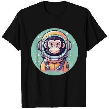 Discover Monkey Ape Astronaut Illustration T Shirts