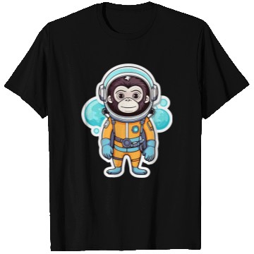 Discover Monkey Ape Astronaut Illustration T Shirts