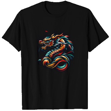 Discover Colorful Chinese Dragon Artwork and Tribal Design T Shirts
