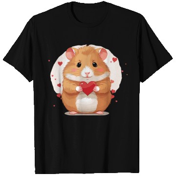 Discover Hamster love heart valentine day motif T Shirts
