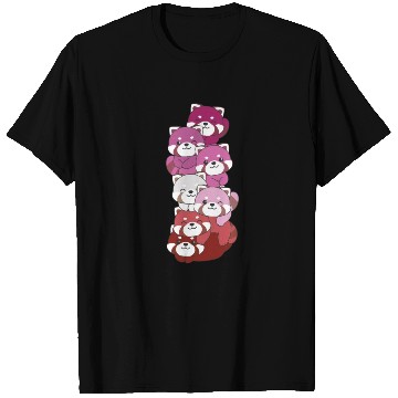 Discover Lipstick Lesbian Pride Lgbtq Cute Red Panda Pile T Shirts