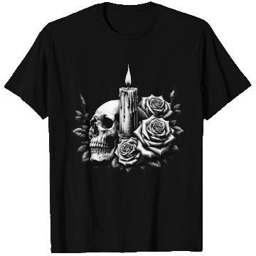 Discover Gothic Skull and Roses Graphic Art T Shirts