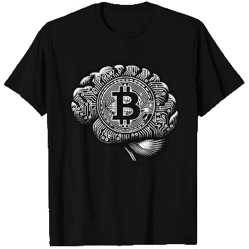 Discover Bitcoin symbol crypto coins brain mindset 2 T Shirts