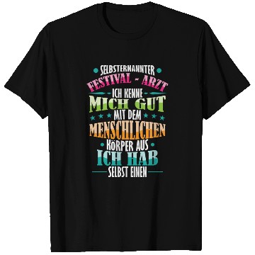 Discover Party saying doctor at festival T Shirts