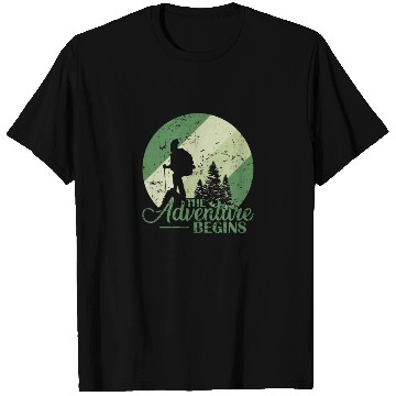 Discover The Adventure begins Hiking Nature T Shirts