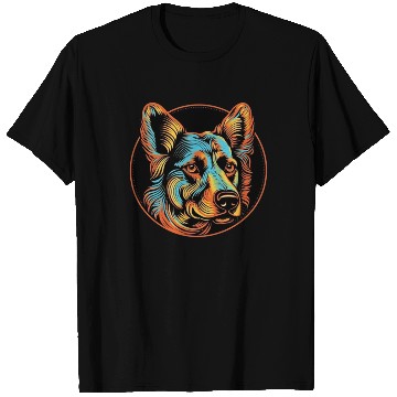 Discover German Shepherd Funny Dog Street Art Comic Pet T Shirts