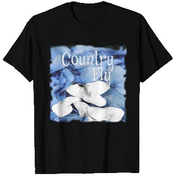 Discover Country Fly Blue Hydrangea Watercolor Clothing T Shirts