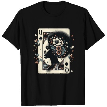 Discover Black Queen Poker Tarot Card African American T Shirts