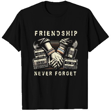 Discover Friendship Never Forget Old School Nostalgia Tape T Shirts
