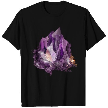 Discover bright purple amethyst crystal motif T Shirts