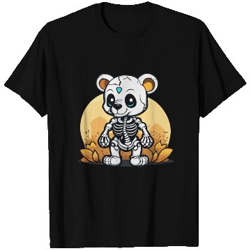 Discover Cute Skeleton Bear Illustration T Shirts