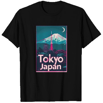 Discover Vintage Style Tokyo Travel Poster T Shirts