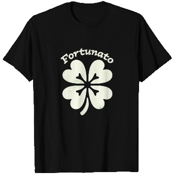 Discover Fortunato Emblem Distressed Four-Leaf T Shirts