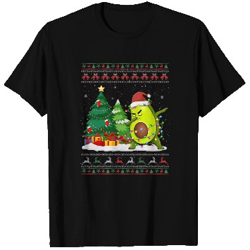 Discover Dabbing Avocado Lover Vegan Santa Hat Ugly T Shirts