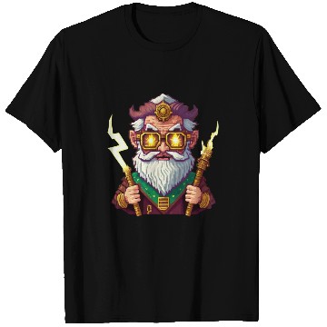 Discover Angry Zeus Pixel Art, Wearing Steampunk Glasses T Shirts