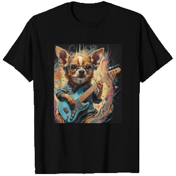 Discover Chihuahua Playing Guitar T Shirts