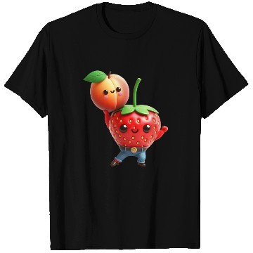 Discover Dancing strawberry with peach T Shirts