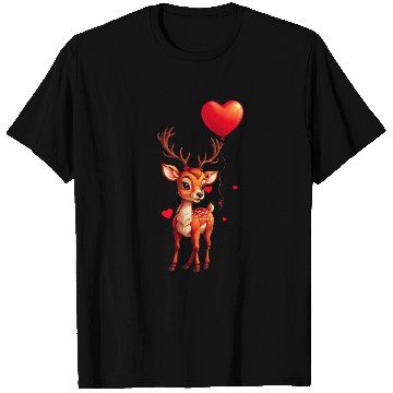 Discover Adorable deer with heart shaped balloon. T Shirts