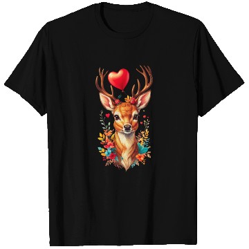 Discover Cute deer with heart shaped balloon. T Shirts