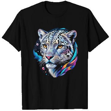 Discover Cosmic Snow Leopard - Ethereal Animal Portrait T Shirts