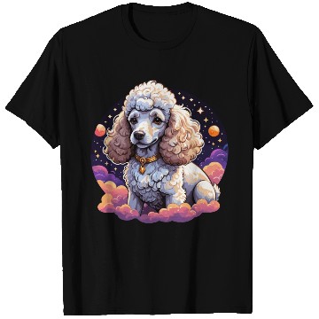 Discover Celestial Poodle in Space Illustration T Shirts