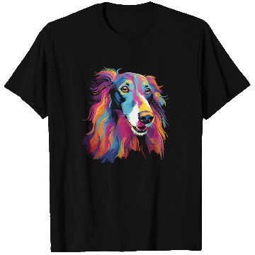 Discover Watercolor Colorful Russian Greyhound T Shirts