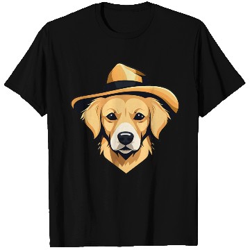 Discover Golden Retriever with Safari Hat T Shirts