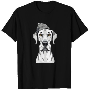 Discover Funny Great Dane with cap T Shirts
