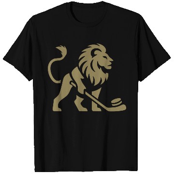 Discover Lion Hockey Player Silhouette T Shirts