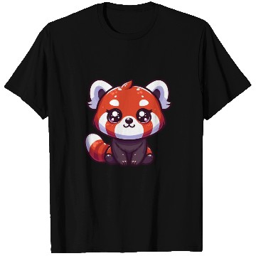 Discover Playful Red Panda Cartoon T Shirts