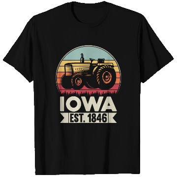 Discover Iowa Vintage Tractor Farmer Gifts T Shirts