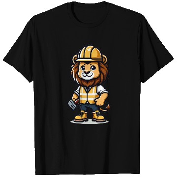 Discover Cute Lion Construction Worker T Shirts