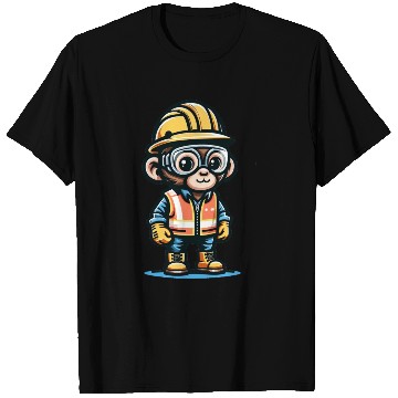 Discover Cute Monkey Construction Worker T Shirts