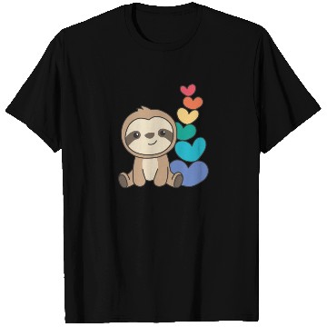 Discover Rainbow Flag Gay Pride Lgbtq Hearts Sloth T Shirts