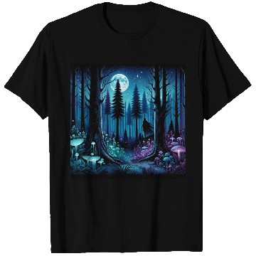Discover Mystic Moonlit Enchanted Forest T Shirts