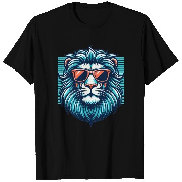 Discover Chill Monarch - Lion with Sunglasses Retro T Shirts