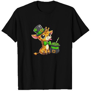 Discover St. Patrick's Day Giraffe with Bubble Tea T Shirts