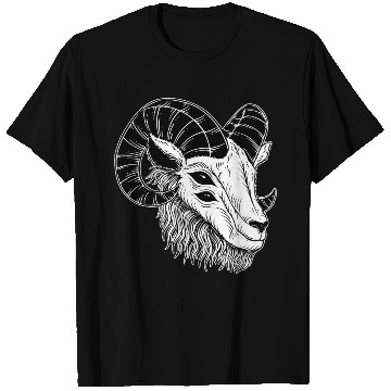 Discover Dark Devil Goat Horn Head T Shirts