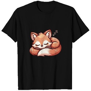 Discover Slumbering Fox - Kawaii Sleeping Fox Design T Shirts