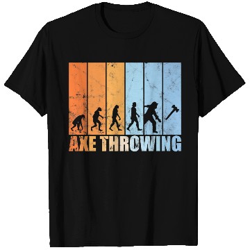 Discover Axe throwing evolution hatchet throwing retro Pre T Shirts