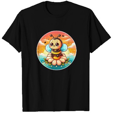 Discover cute kawaii bee on flower T Shirts