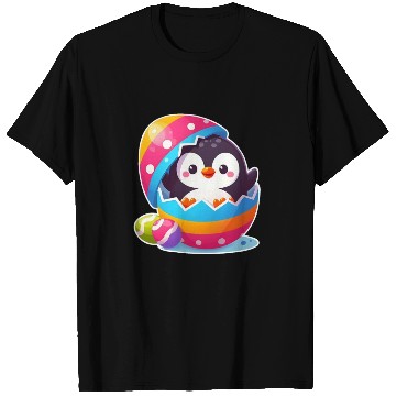 Discover Penguin hatches from colorful Easter egg T Shirts