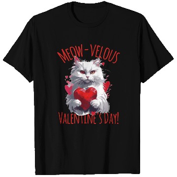 Discover Meow-velous Valentines Day White Cat T Shirts